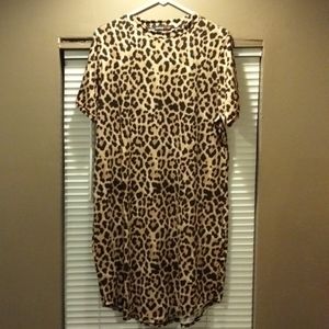 Cheetah print T shirt dress